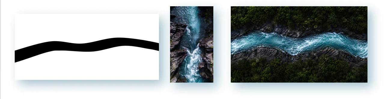 图 4：河流型场景图参考与生成示例